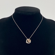 【二手】TIFFANY&Co. Elsa Peretti 雙心形鏤空項鍊，Ag925/Au750 組合款，4.3克，玫瑰金 x 銀