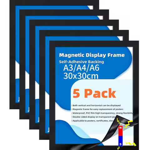 5Pcs A3/A4 Magnet Picture Frames 8x12in Rubber Soft Self Diamond Painting Frames Display Window Adve