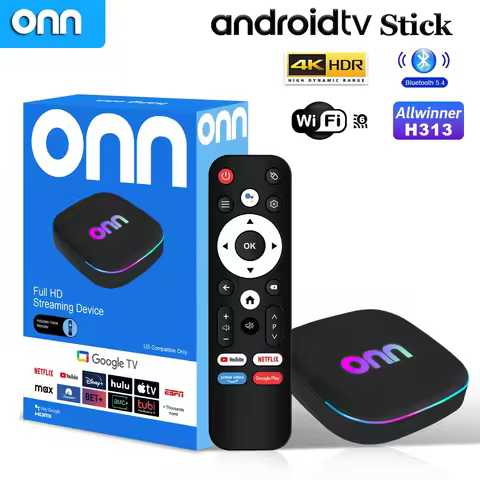 ONN Android 13 Google TV Box H313 8GB 128GB eMMC WiFi6 BT5.4 HDMI2.0 4K 60FPS Streaming Box with Voi
