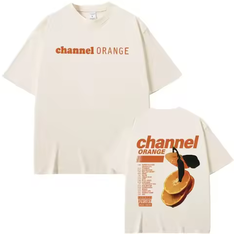 2025 Men's Summer New Street Rapper Frank Channel Orange Print T-shirt Ocean Oversized T-shirt Hip H