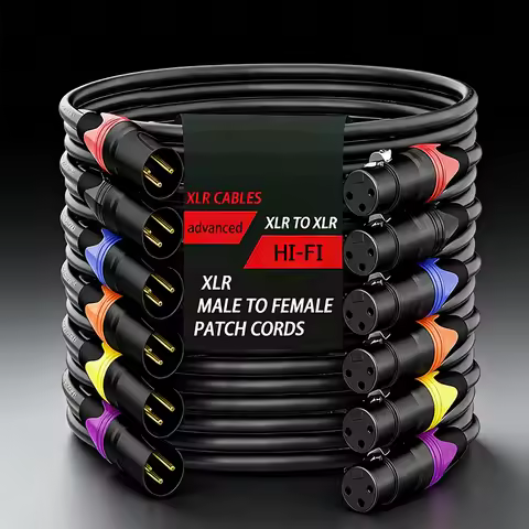 XLR Microphone Cable 3-Pin Male to Female 50cm 1m 2m 3m 5m 10m Balanced Audio Cable for Mic Speaker 