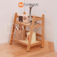 Homedoki bambu - Rak Meja Kayu / Rak Susun Serbaguna / Rak Kayu Susun / Rak Kayu Aesthetic/Rak Penyi