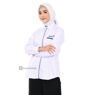 Rao Uniform Seragam Kerja BKKBN Pria Wanita Baju Putih BKKBN Logo Biru