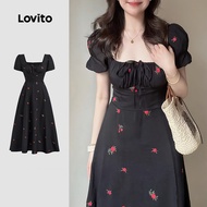 (New) Lovito Casual Dress Lace Up Spring/summer Dress for Women L149ED340 (New) Lovito Baju Kasual B
