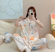 Korean pure Cotton Sleepwear Short Sleeve Pajama Set Home Wear terno for women #1