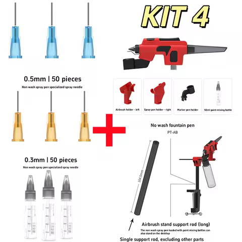 【DSPIAE PT-AB】Wash-Free Airbrush with Marker Rack for Scale Model Painting Quick Color Change Hobbyi