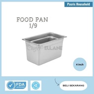 Pasris by Ellane Food Pan 1/9 4inch stainless steel 17.6 x 10.8 x 10cm