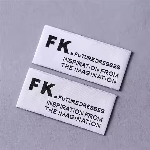 Custom wig labels private logo woven labels and tags end folded or straight cut 1000pcs/lot