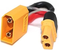 TRADOCK XT90 Male to XT60 Female Connector Converter Adaptor with 12awg 1.96inch 5cm Cable
