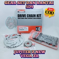GEAR SET RANTAI 5D9 MOTOR YAMAHA VEGA ZR JUPITER Z NEW ROBOT