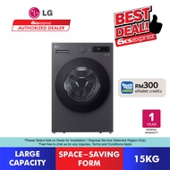 LG 15kg Slim Front Load Washer with AI Direct Drive and TurboWash F2515SNTGE Washing Machine [TnG Re