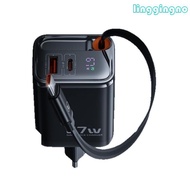 RR 67W USB C Fast Charging Retractable Cord 3 Port LED Display for Phones Laptops