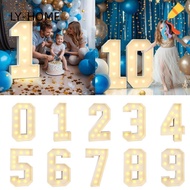 LIAOYING LED Light Balloon, 0-9 Numbers 91cm Giant Birthday Figure, Balloon Frame Light Up Balloons 