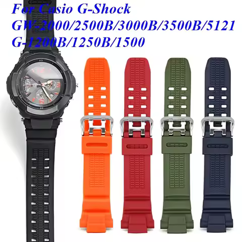 For Casio G-Shock GW-2000/2500B/3000B/3500B/5121 G-1200B/1250B/1500 Watch Strap Resin Band Specific 