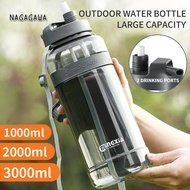 Large-capacity water bottle large-capacity sports fitness water bottle with straw portable water storage bottle 1L/2L/3L