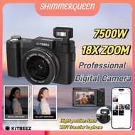 KiTBEEZ 💕KP-4 5K WIFI Digital Camera 75MP 18X Zoom &180° Flip Screen Selfile Camera with 52mm Profes