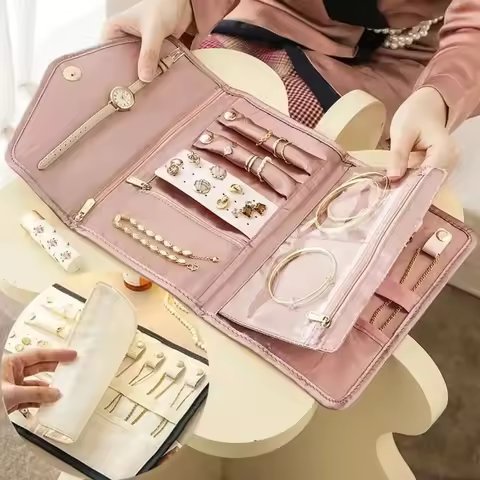 1Pc Collapsible Jewelry Organizer, Practical Travel Jewelry Organizer, Earring Necklace Ring Jewelry