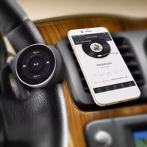 Bluetooth Car Steering Wheel Media Remote Controller Shutter for iPhone Android