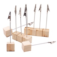 [SG]10PCS/Set Wooden Place Card Holder Clips Favors Place Card Holder Table PhoMemo Number Name Clip