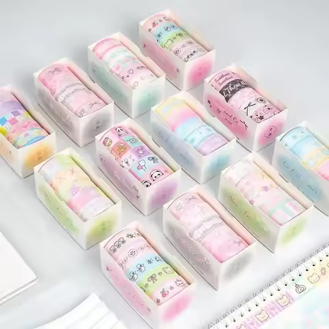 5Rolls/Set Korean Fine Flash Washi Tape Set Dream Selling Galaxy Cute Girl Sticker Handbook DIY Mate