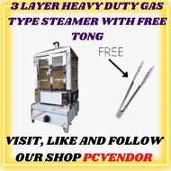 ❁✆✶HEAVY DUTY PURE STAINLESS 3 LAYER GAS TYPE STEAMER BEST FOR SIOPAO / SIOMAI / HOTDOG