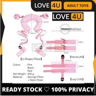 【LOVE4U】BDSM SM Set Game Suit Bondage Set Sex Pillow PU Nylon Handcuffs for Couple Sex Toys Adult Se