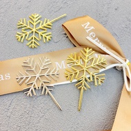 christmas deco christmas decoration Christmas Snowflake Cake Insert Card Plastic Snowflake Christmas