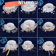 NIUYOU Bridal Hair Comb Handmade Jewelry Crystal Peals Hair Ornaments
