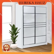 [Siap Pasang] [with FREE GIFT]4 FT Sliding Wardrobe/4 Kaki Almari Baju Sliding Door 2 -4ft x 6ft