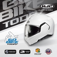 #HJC i100 Pearl White Modular Helmet | Flip-Up Motorcycle Helmet | Sun Visor ECE22.06 P/J Certified