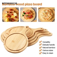 KOTAKAN13A 1Pcs Bamboo Pizza Tray, 6/7/8/9/10 Inch Cake Bakeware Wooden Pizza Board, Durable Platter