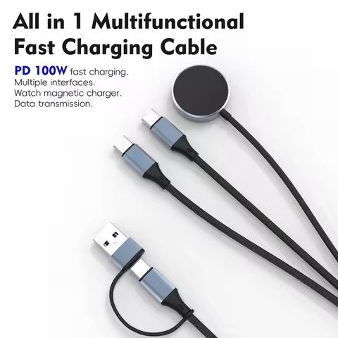 U33 Dual Type C PD 100W Fast Wireless Charger for Watches Compatible with Apple Samsung Pixel Phones