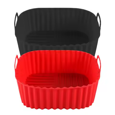 Silicone Air Fryer Oven Baking Plate Pizza Fried Chicken Silicone Basket Reusable Air Fryer Liner Ac