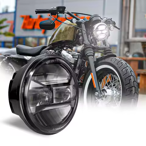 Emark Approved R148 R149 LED Scheinwerfer 5.75 Zoll 5-3/4" Motorcycle Headlamp Lights for Harley Dav