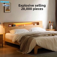 Bed Solid Wood Bed Bedroom 1.8 Oak Nordic Bed Modern Simple 1.5M Master Bedroom Double Bed Furniture