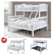 Solid Wooden Queen and Single Size Bunk Bed / Double Deck bed / Double Decker Bed / Bedframe / Wooded Bed (Mattress Not Included)