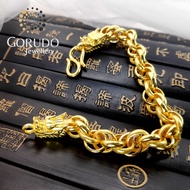Gorudo Jewellery 999 Pure Gold Dragon Head Design Bracelet-DHB