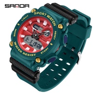 SANDA Digital Watch Men Military Army Sport Chronograph Quartz Wristwatch Original 50m Waterproof Male Electronic Clock 3139