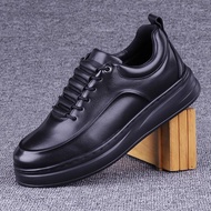 SHE'STONES Top Grain Leather Casual Skate Shoes Breathable Soft Sole Athletic Shoes for Men Fall New