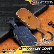 Perodua 2022 2023 2024 ATIVA ALZA MYVI FL Cowhide Leather Key Cover Sarung Kunci Remote Kereta Case 