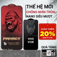 Vivo V23E Cowcase full screen anti-peeping tempered glass | Screen protector for Vivo