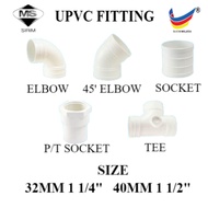1 1/4" 32MM 1 1/2" 40MM UPVC PIPE FITTING ELBOW TEE SOCKET