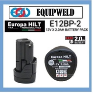 EUROPA HILT E12BP-2 12V X 2.0AH BATTERY PACK (1PC) FOR EHD699 EHH699 EHI699 E12CD E12HD E12ID EBL12C