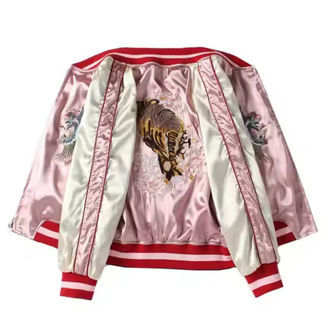 Sukajan Tiger Embroidered Women Bomber Baseball Jacket Japan Harajuku Female Coat Sukajan 2026 Girls