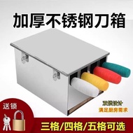 Stainless Steel Kindergarten Large Knife Holder Kitchen Knife Holder with Lid Knife Box Storage Box 
