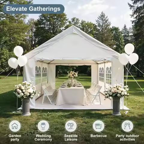Garage Canopy, Carport Car Canopy Party Tent Outdoor Gazebo with Removable Sidewalls Outdoor Gazebo