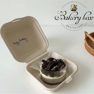 (Q6) 50 Hộp Bã Mía Vuông Loại Nâu Đựng Bento Cake - Bánh Kem Mini