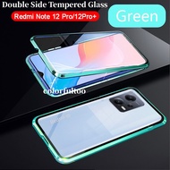 For Redmi Note 12 Pro 5G Note 12 Pro Plus 12Pro+ Note11Pro Note10Pro Note12Pro 4G 5G 360° Full Cover Double Sided Tempered Glass Phone Case Magnetic Flip Hard Casing Back Cover