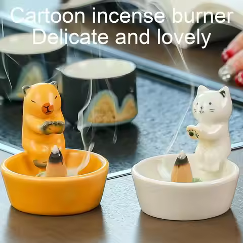 Cat Candle Holder Cute Cone Incense Burner Incense Tray Elegant Ceramic Stick Incense Holder Incense