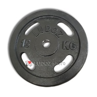 15Kg LUDOZ Dumbell Plate Black hi-Quality Cast Iron diameter hole stick 3cm Barbell 15 kg Full Iron 